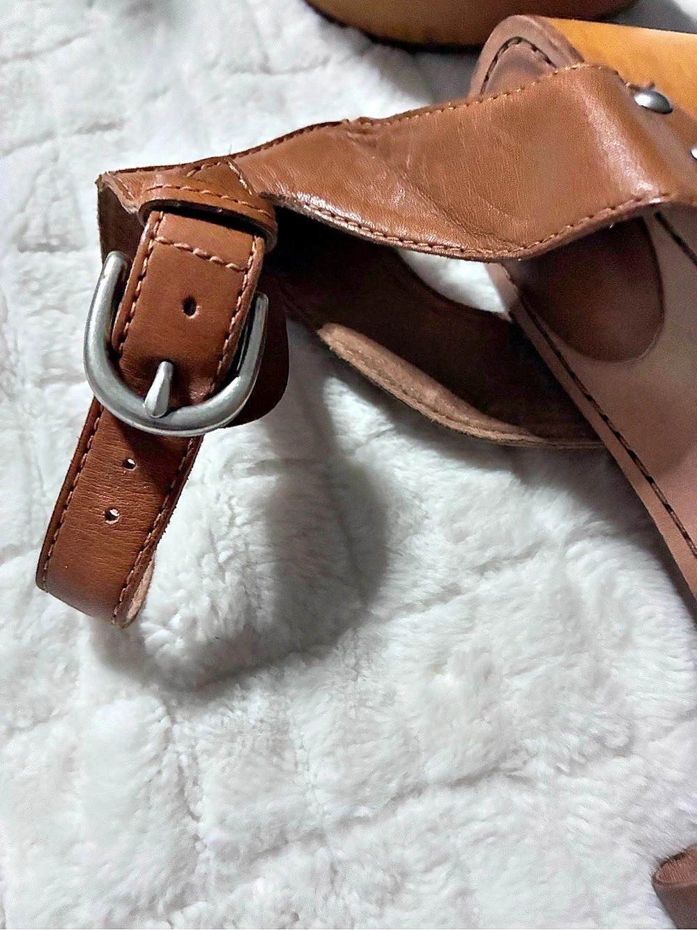 Frye wedge sandals Brown Leather US 7 - Picture 8 of 9